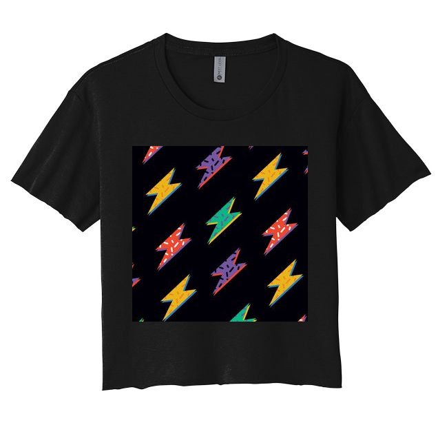 Retro Lightning Bolt Colorful Crop Top