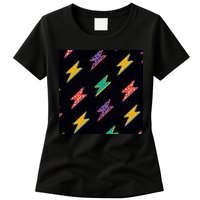 Retro Lightning Bolt Colorful Womens T-Shirt