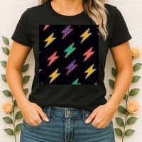 Retro Lightning Bolt Colorful Womens T-Shirt