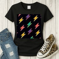 Retro Lightning Bolt Colorful Womens T-Shirt