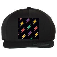 Retro Lightning Bolt Colorful Wool Snapback Cap