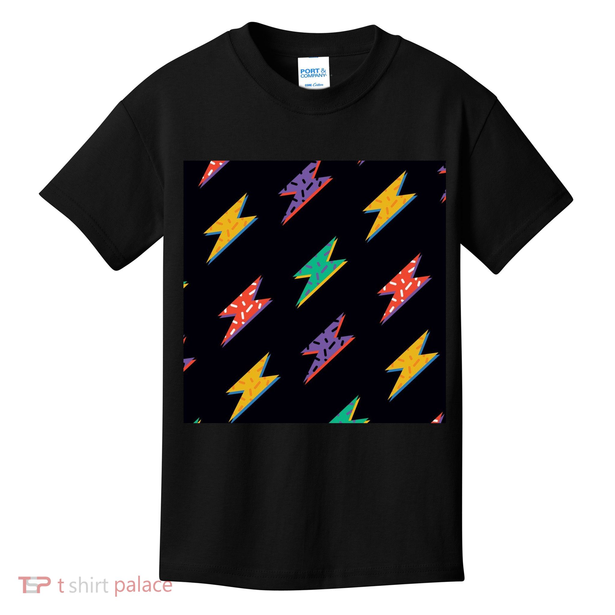 Retro Lightning Bolt Colorful Kids T-Shirt