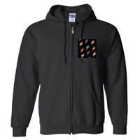 Retro Lightning Bolt Colorful Full Zip Hoodie