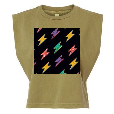 Retro Lightning Bolt Colorful Garment-Dyed Women's Muscle Tee