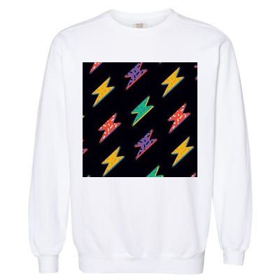 Retro Lightning Bolt Colorful Garment-Dyed Sweatshirt