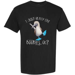 Really Like Boobies! Funny Bold Blue Feet Booby Humor Garment-Dyed Heavyweight T-Shirt