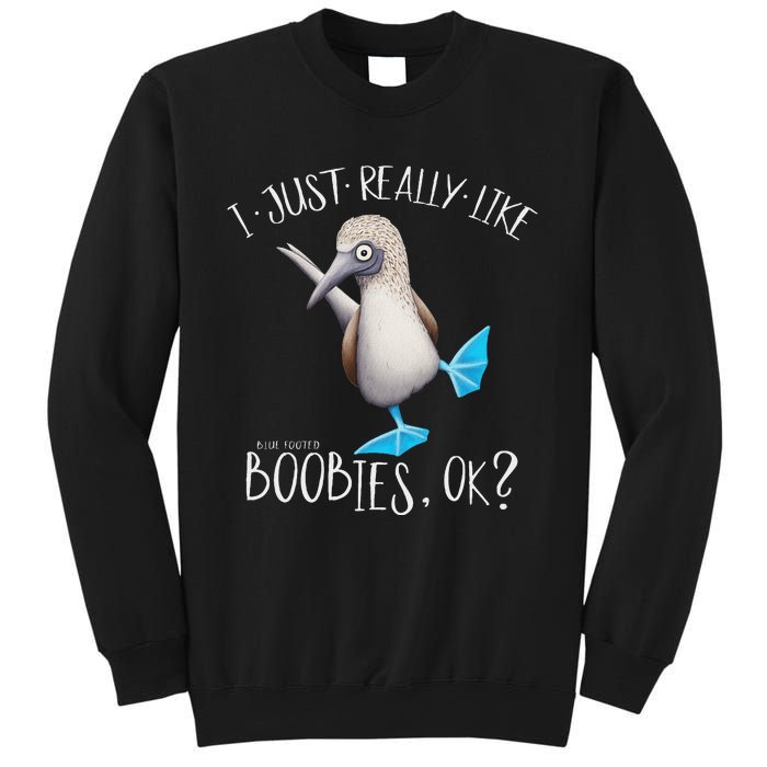 Really Like Boobies! Funny Bold Blue Feet Booby Humor Sweatshirt