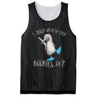 Really Like Boobies! Funny Bold Blue Feet Booby Humor Mesh Reversible Basketball Jersey Tank