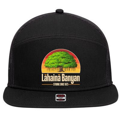 Retro Lahaina Banyan Tree Strong Since 1873 Support Maui Hawaii 7 Panel Mesh Trucker Snapback Hat