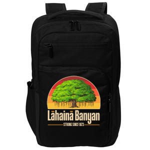 Retro Lahaina Banyan Tree Strong Since 1873 Support Maui Hawaii Impact Tech Backpack