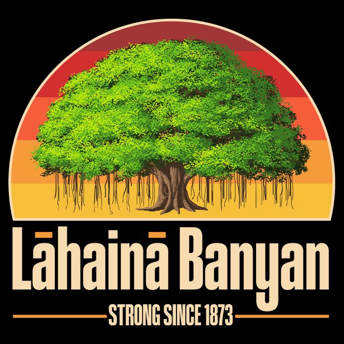 Retro Lahaina Banyan Tree Strong Since 1873 Support Maui Hawaii Button