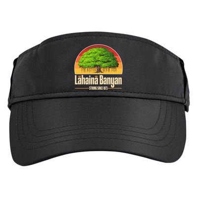 Retro Lahaina Banyan Tree Strong Since 1873 Support Maui Hawaii Adult Drive Performance Visor