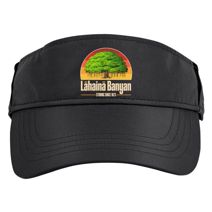 Retro Lahaina Banyan Tree Strong Since 1873 Support Maui Hawaii Adult Drive Performance Visor