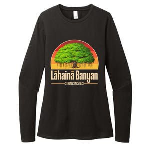 Retro Lahaina Banyan Tree Strong Since 1873 Support Maui Hawaii Womens CVC Long Sleeve Shirt