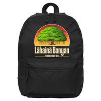 Retro Lahaina Banyan Tree Strong Since 1873 Support Maui Hawaii 16 in Basic Backpack
