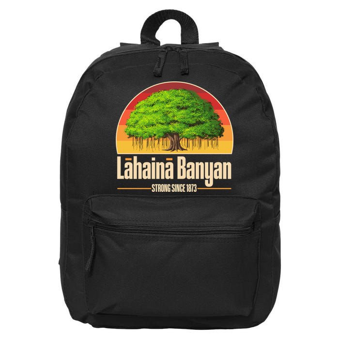 Retro Lahaina Banyan Tree Strong Since 1873 Support Maui Hawaii 16 in Basic Backpack