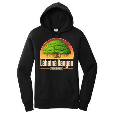 Retro Lahaina Banyan Tree Strong Since 1873 Support Maui Hawaii Women's Pullover Hoodie