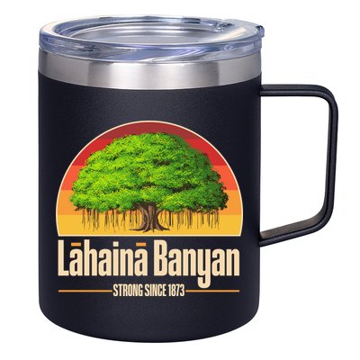 Retro Lahaina Banyan Tree Strong Since 1873 Support Maui Hawaii 12oz Stainless Steel Coffee Mug