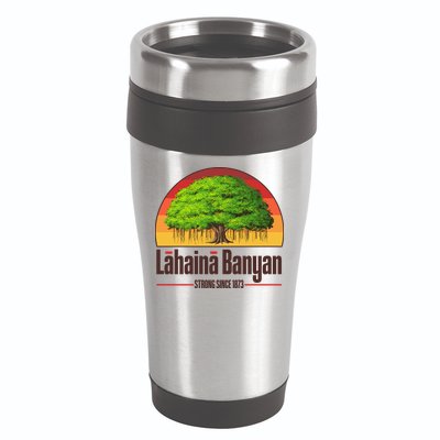 Retro Lahaina Banyan Tree Strong Since 1873 Support Maui Hawaii 16oz Travel Tumbler