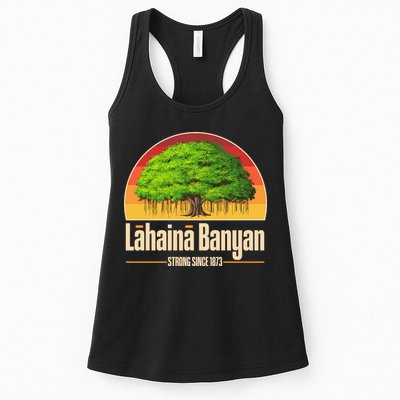 Retro Lahaina Banyan Tree Strong Since 1873 Support Maui Hawaii Womens Tank Top