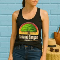 Retro Lahaina Banyan Tree Strong Since 1873 Support Maui Hawaii Womens Tank Top