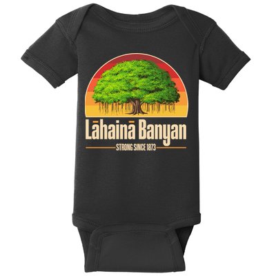 Retro Lahaina Banyan Tree Strong Since 1873 Support Maui Hawaii Baby Bodysuit