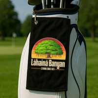 Retro Lahaina Banyan Tree Strong Since 1873 Support Maui Hawaii Golf Towel