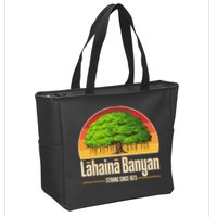 Retro Lahaina Banyan Tree Strong Since 1873 Support Maui Hawaii Zip Tote Bag