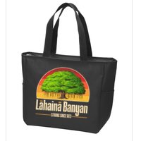 Retro Lahaina Banyan Tree Strong Since 1873 Support Maui Hawaii Zip Tote Bag