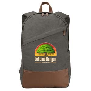 Retro Lahaina Banyan Tree Strong Since 1873 Support Maui Hawaii Cotton Canvas Backpack