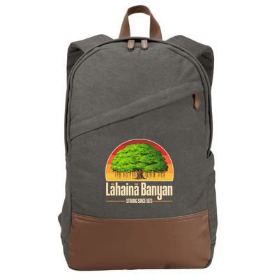Retro Lahaina Banyan Tree Strong Since 1873 Support Maui Hawaii Cotton Canvas Backpack