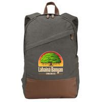 Retro Lahaina Banyan Tree Strong Since 1873 Support Maui Hawaii Cotton Canvas Backpack