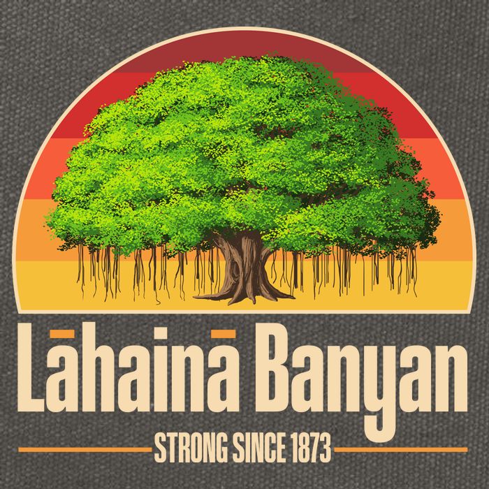 Retro Lahaina Banyan Tree Strong Since 1873 Support Maui Hawaii Cotton Canvas Backpack