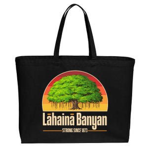 Retro Lahaina Banyan Tree Strong Since 1873 Support Maui Hawaii Cotton Canvas Jumbo Tote