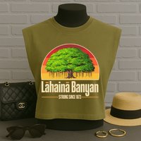 Retro Lahaina Banyan Tree Strong Since 1873 Support Maui Hawaii Garment-Dyed Women's Muscle Tee