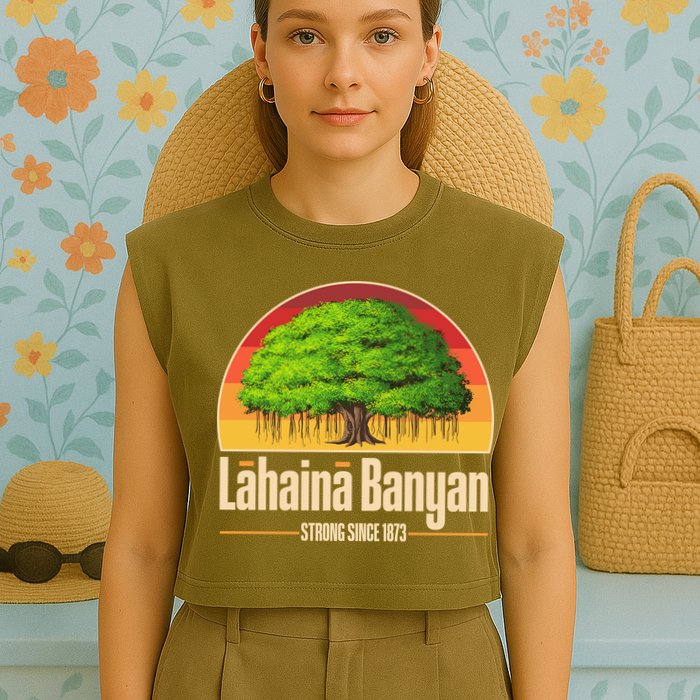 Retro Lahaina Banyan Tree Strong Since 1873 Support Maui Hawaii Garment-Dyed Women's Muscle Tee