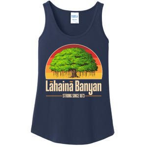 Retro Lahaina Banyan Tree Strong Since 1873 Support Maui Hawaii Ladies Essential Tank