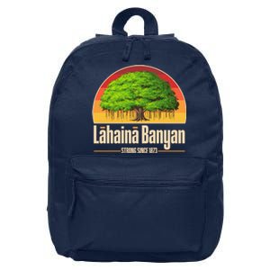 Retro Lahaina Banyan Tree Strong Since 1873 Support Maui Hawaii 16 in Basic Backpack