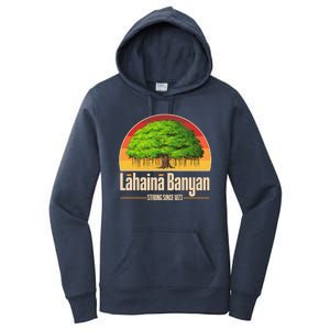 Retro Lahaina Banyan Tree Strong Since 1873 Support Maui Hawaii Women's Pullover Hoodie