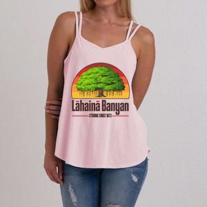 Retro Lahaina Banyan Tree Strong Since 1873 Support Maui Hawaii Women's Strappy Tank