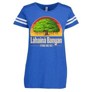 Retro Lahaina Banyan Tree Strong Since 1873 Support Maui Hawaii Enza Ladies Jersey Football T-Shirt