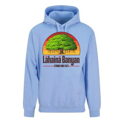 Retro Lahaina Banyan Tree Strong Since 1873 Support Maui Hawaii Unisex Surf Hoodie