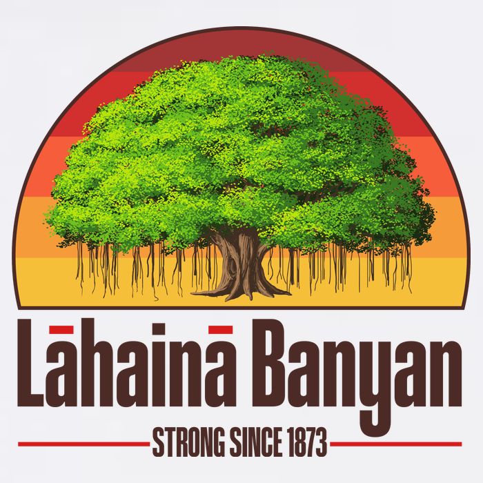 Retro Lahaina Banyan Tree Strong Since 1873 Support Maui Hawaii Garment-Dyed Sweatshirt