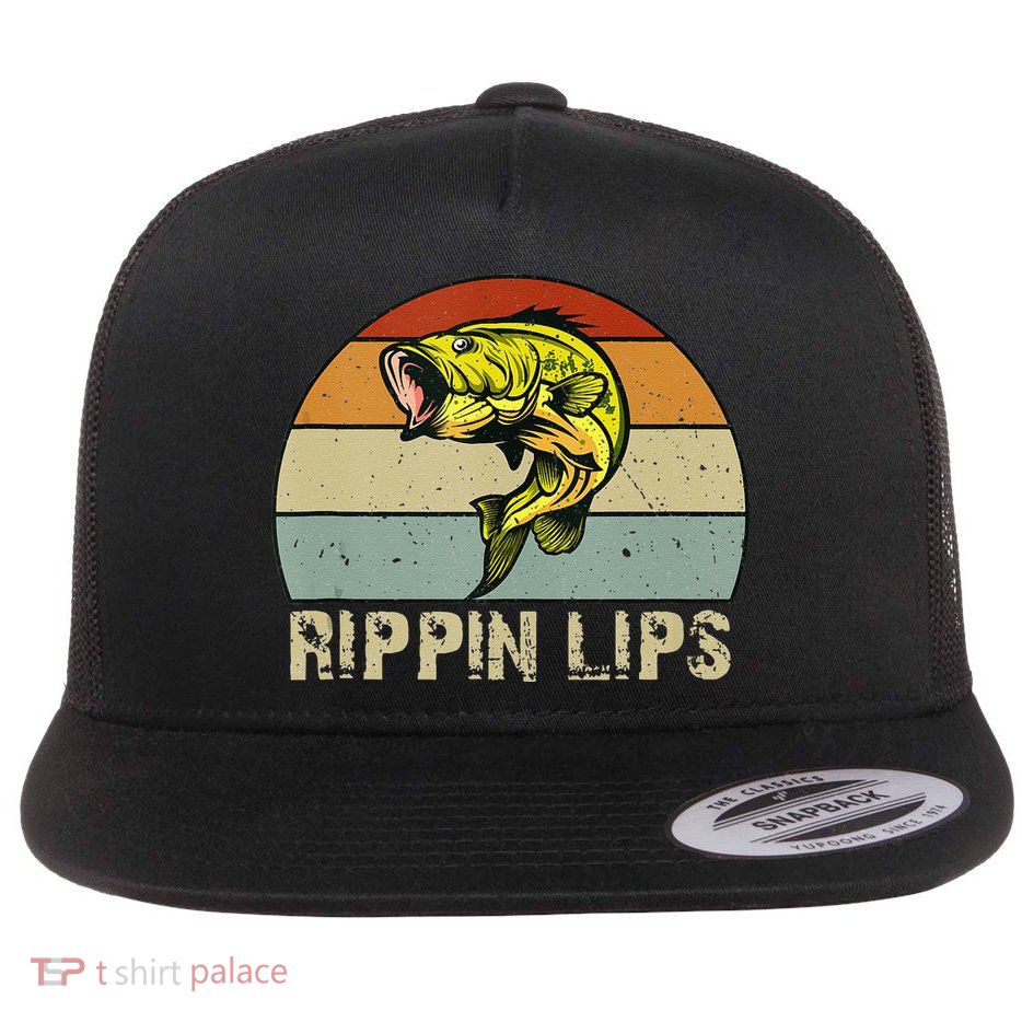 Rippin Lips Bass Fishing Gifts For Dad Fathers Day Flatbill Hat