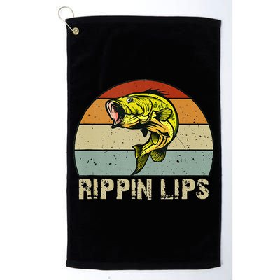 Rippin Lips Bass Fishing Gifts For Dad Fathers Day Golf Towel