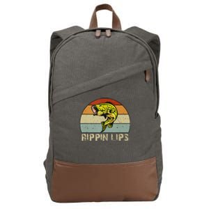 Rippin Lips Bass Fishing Gifts For Dad Fathers Day Cotton Canvas Backpack