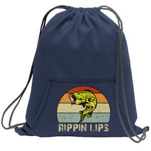 Rippin Lips Bass Fishing Gifts For Dad Fathers Day Sweatshirt Cinch Pack Bag