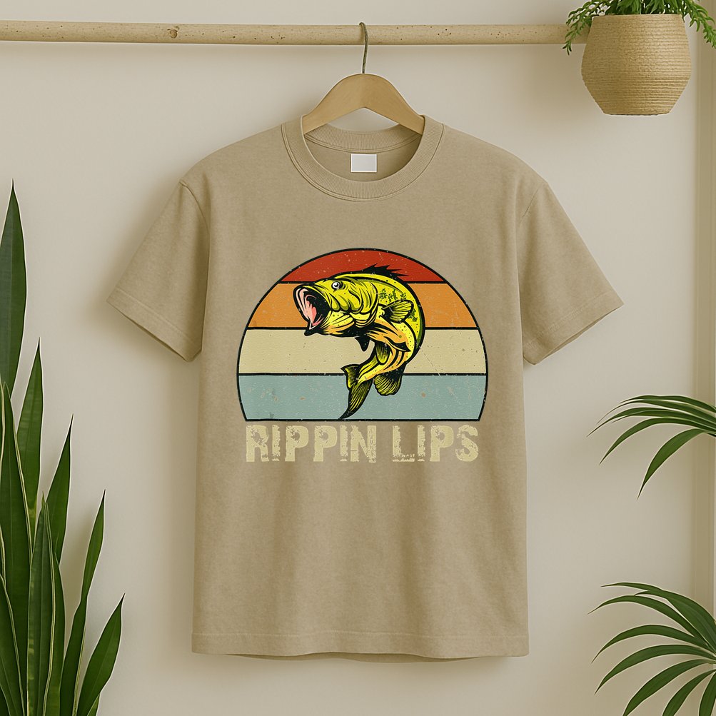 Rippin Lips Bass Fishing Gifts For Dad Fathers Day T-Shirt