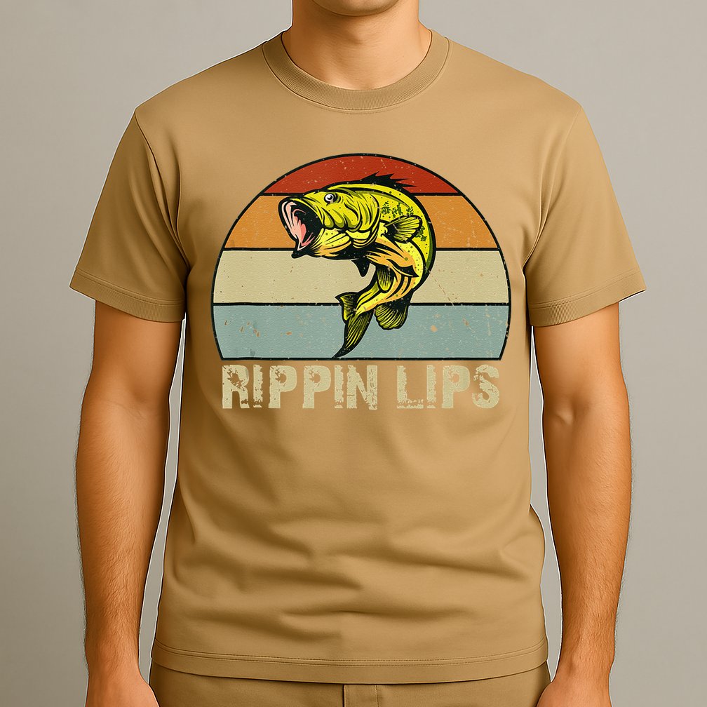 Rippin Lips Bass Fishing Gifts For Dad Fathers Day T-Shirt