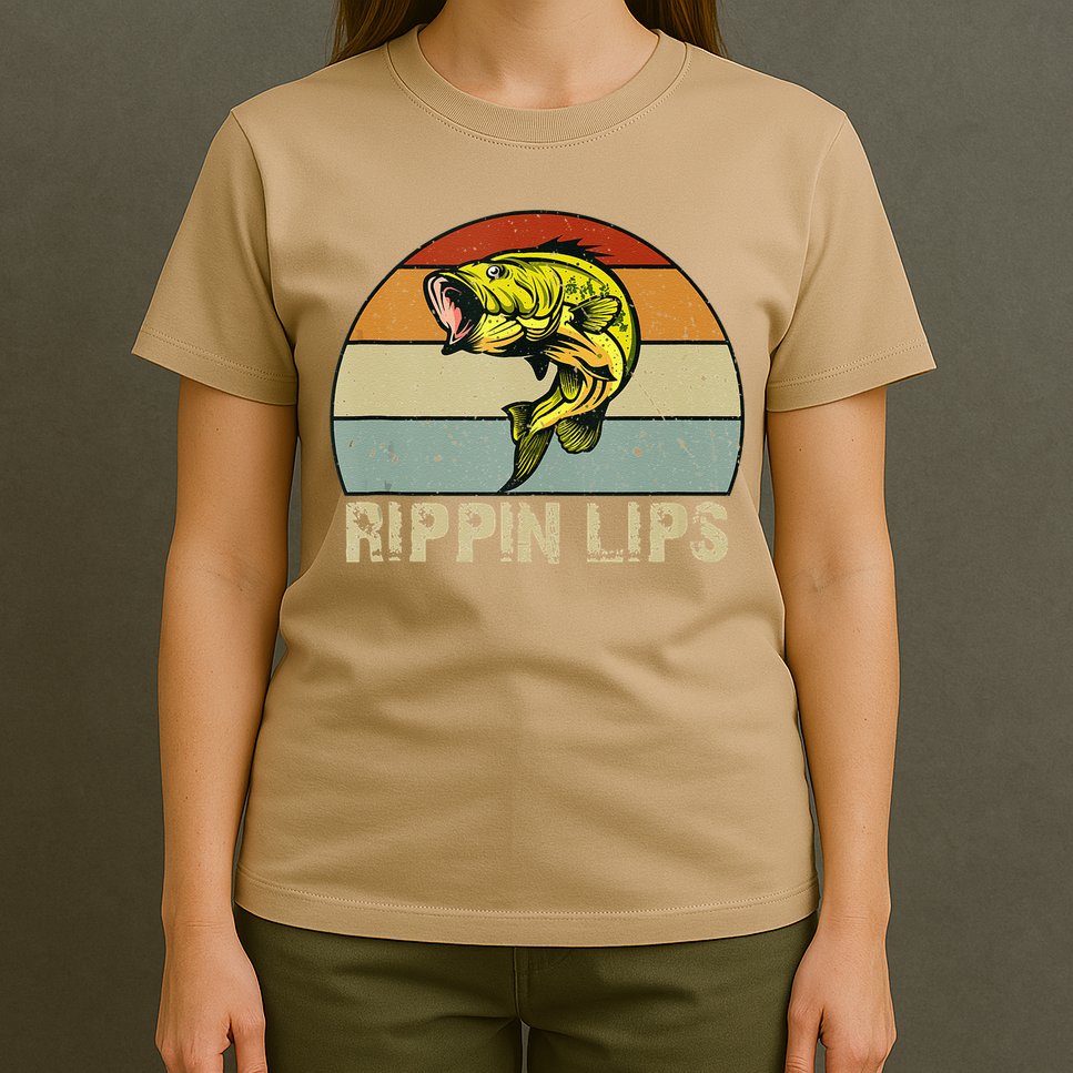 Rippin Lips Bass Fishing Gifts For Dad Fathers Day T-Shirt